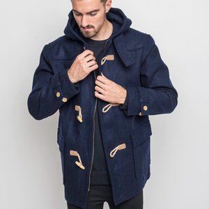 Makia Helsinki dark blue duffle coat NWT XL